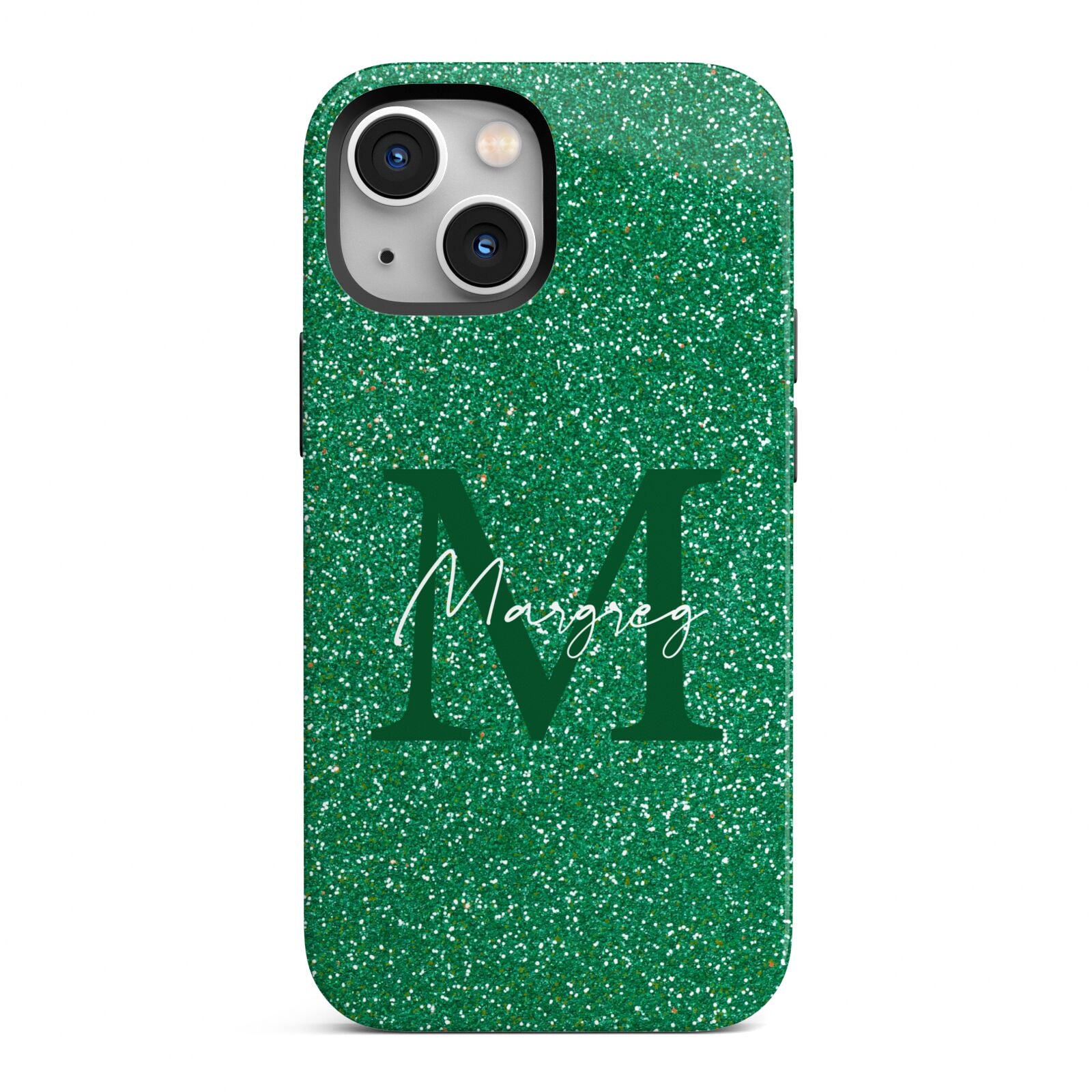 Green Monogram iPhone 13 Mini Full Wrap 3D Tough Case