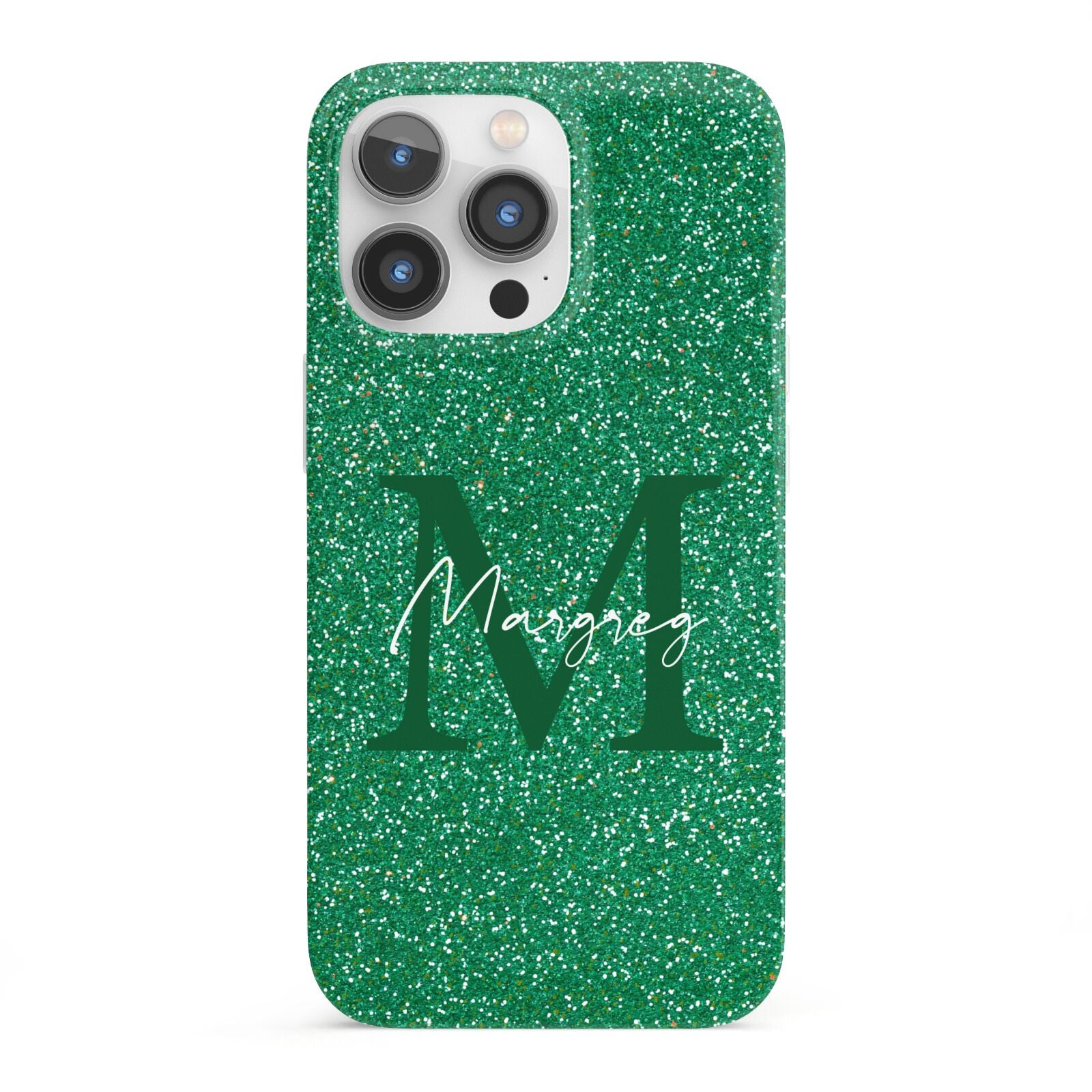 Green Monogram iPhone 13 Pro Full Wrap 3D Snap Case