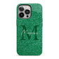 Green Monogram iPhone 13 Pro Full Wrap 3D Tough Case