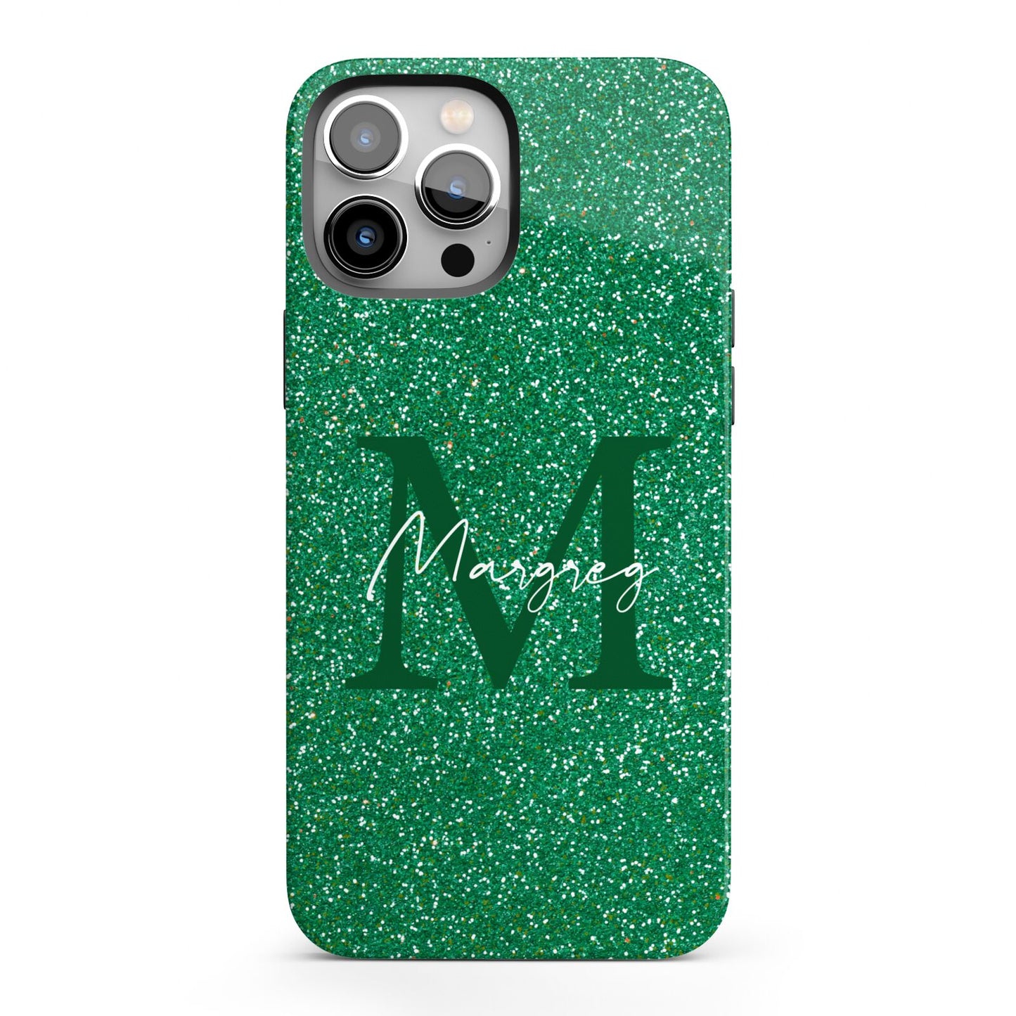 Green Monogram iPhone 13 Pro Max Full Wrap 3D Tough Case