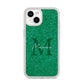 Green Monogram iPhone 14 Clear Tough Case Starlight