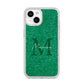 Green Monogram iPhone 14 Glitter Tough Case Starlight