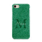 Green Monogram iPhone 8 3D Tough Case on Gold Phone