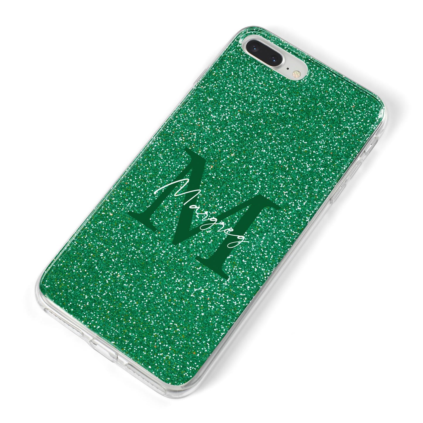 Green Monogram iPhone 8 Plus Bumper Case on Silver iPhone Alternative Image