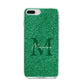Green Monogram iPhone 8 Plus Bumper Case on Silver iPhone