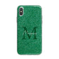 Green Monogram iPhone X Bumper Case on Silver iPhone Alternative Image 1