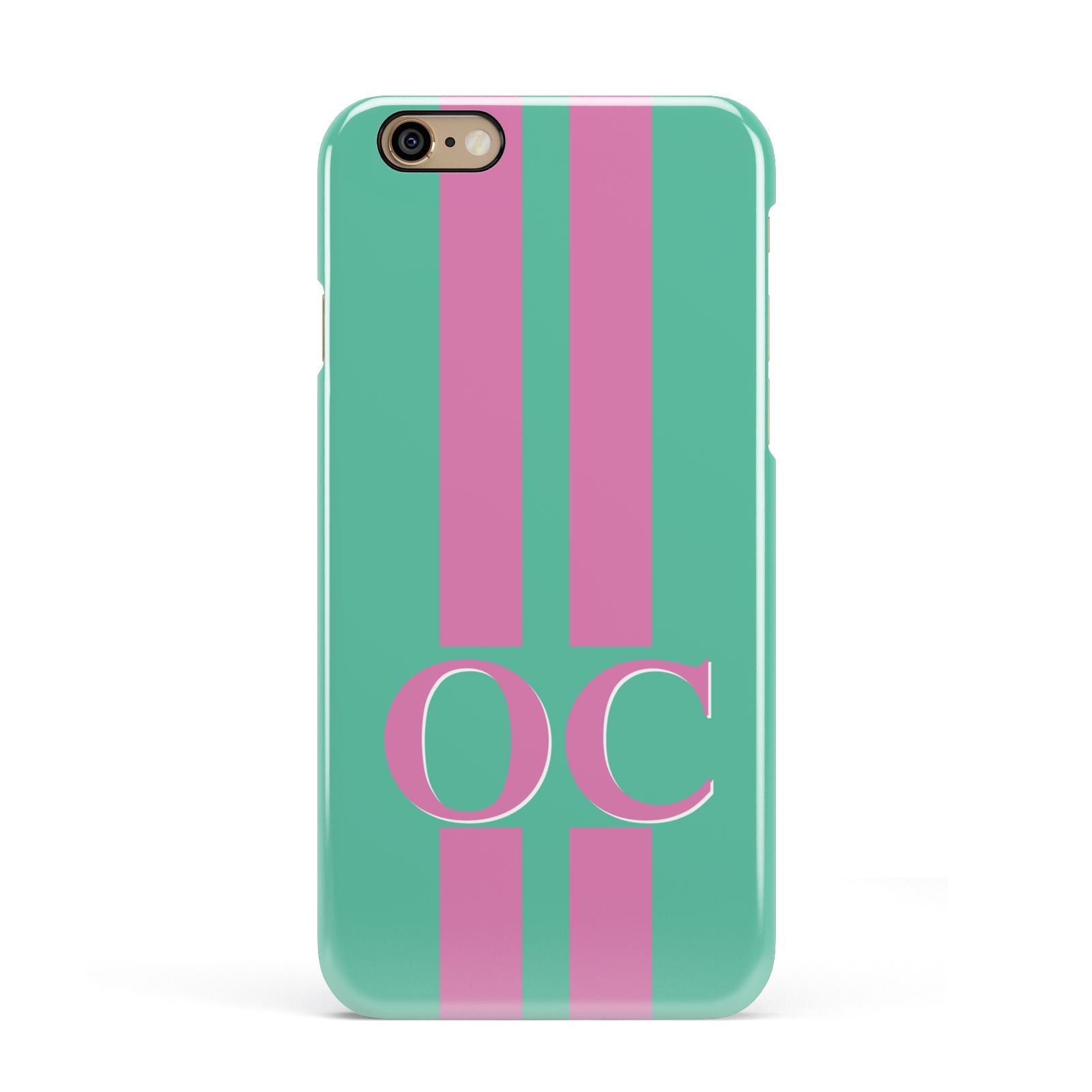 Green Personalised Initials Apple iPhone 6 3D Snap Case