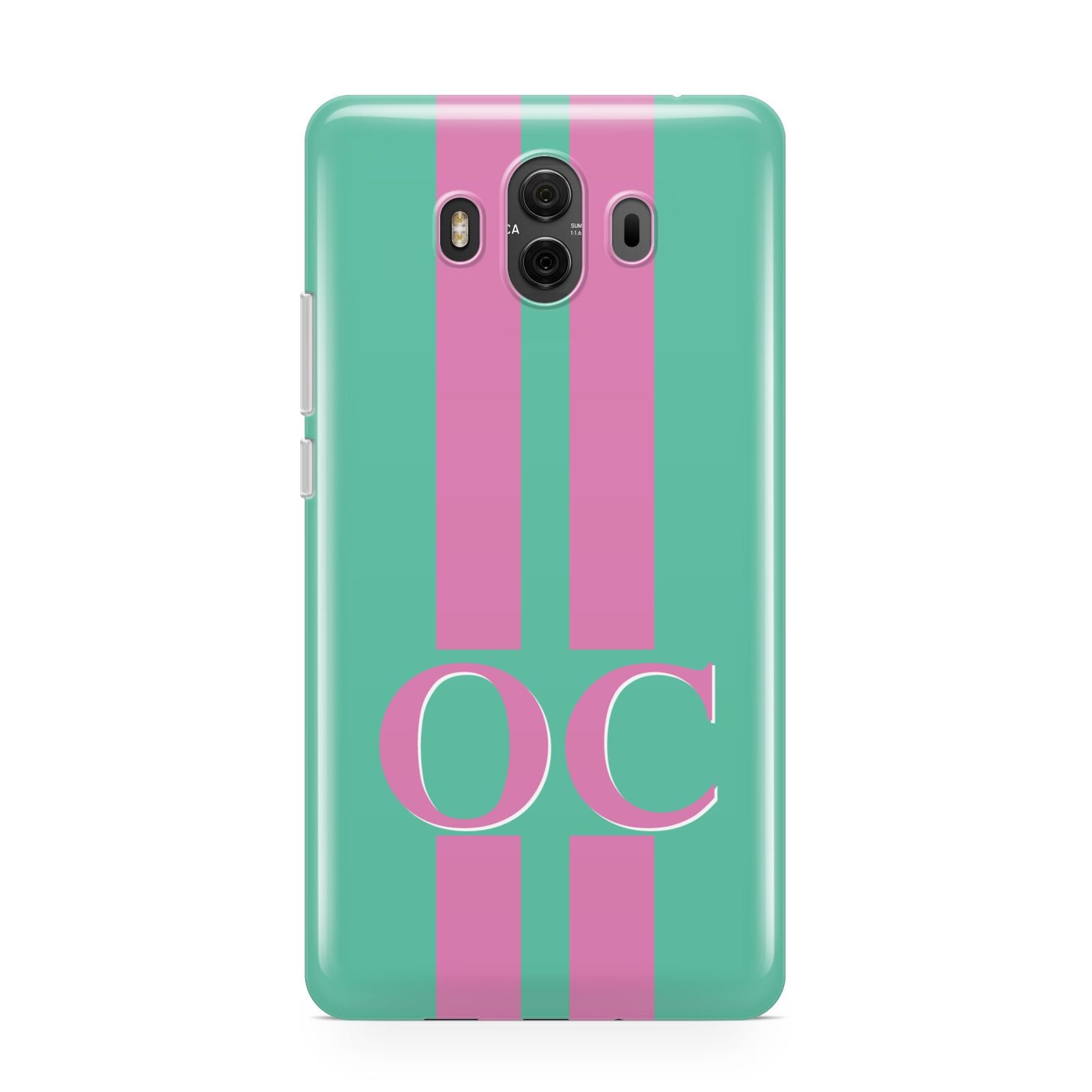 Green Personalised Initials Huawei Mate 10 Protective Phone Case