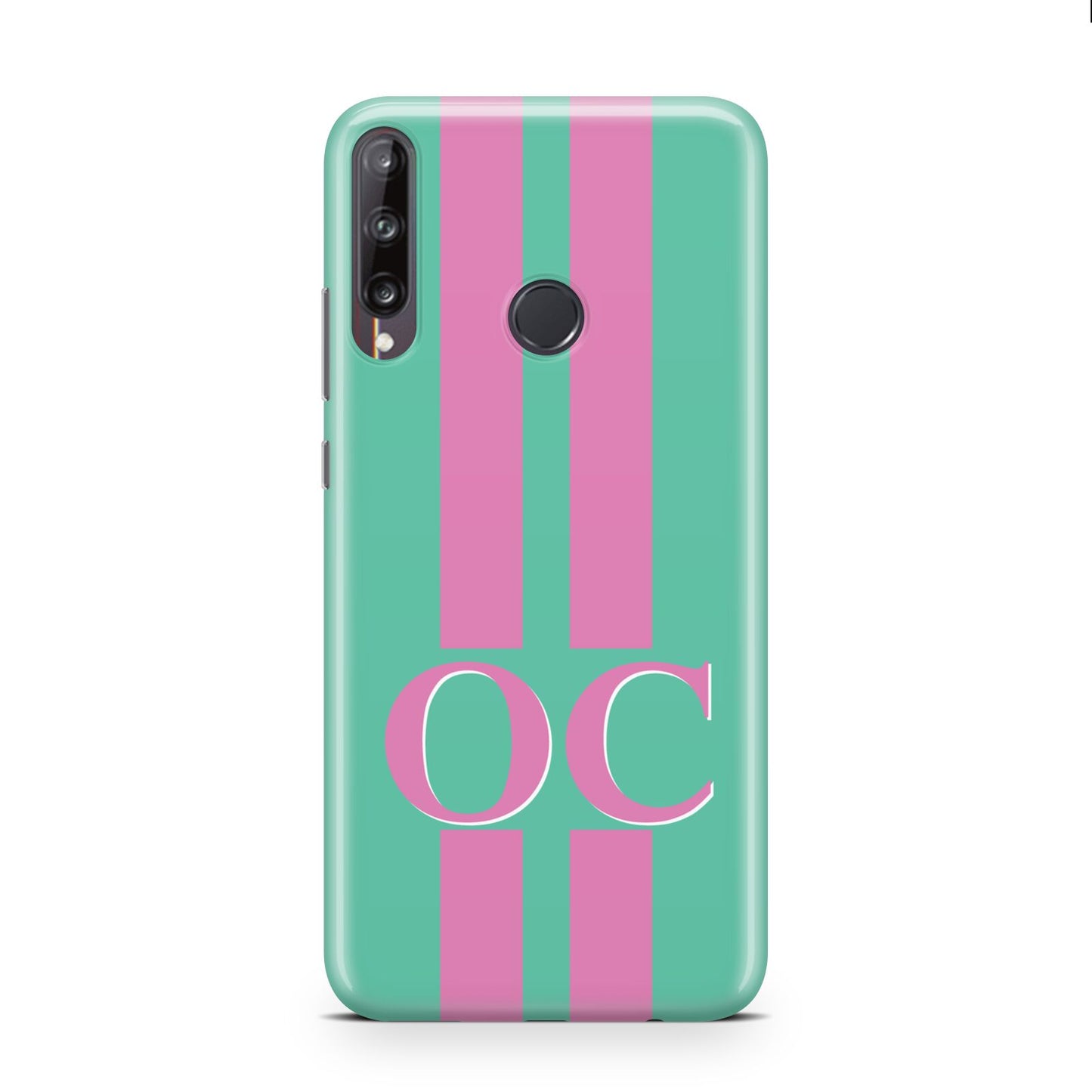 Green Personalised Initials Huawei P40 Lite E Phone Case