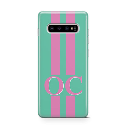 Green Personalised Initials Samsung Galaxy S10 Case
