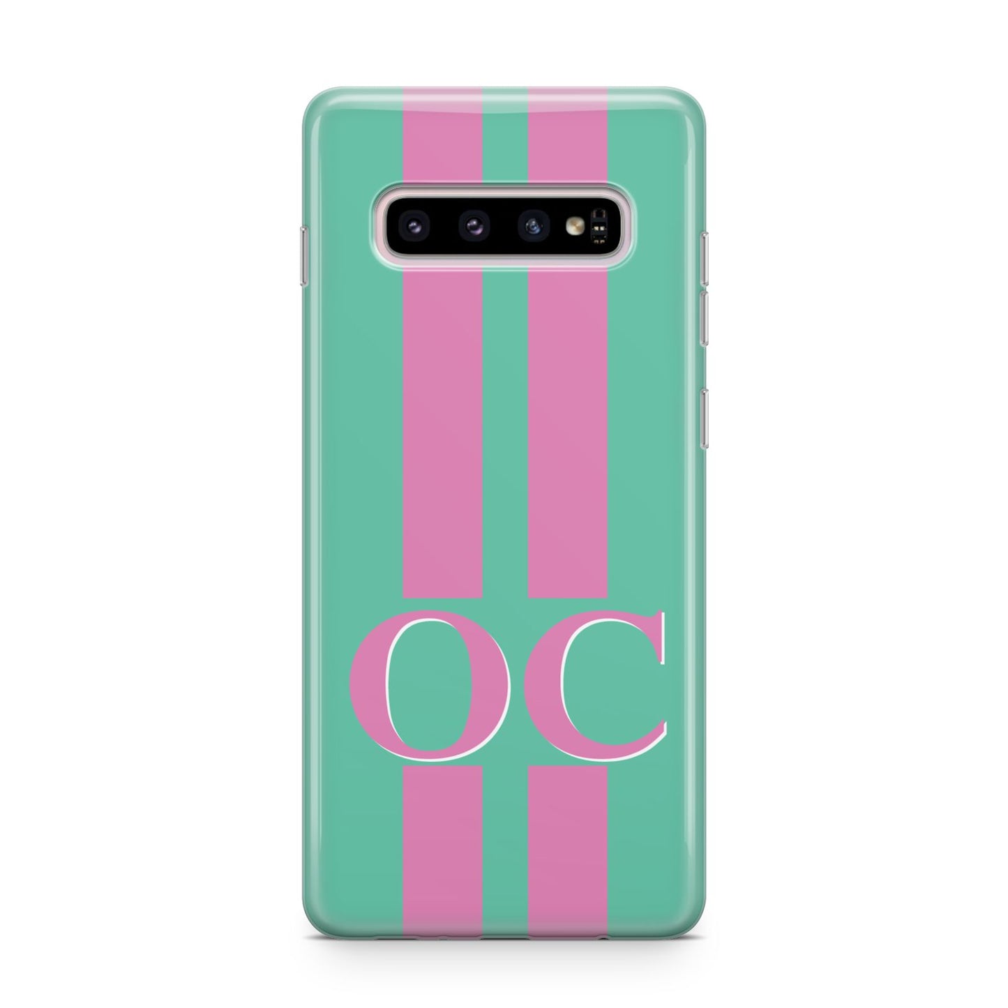 Green Personalised Initials Samsung Galaxy S10 Plus Case