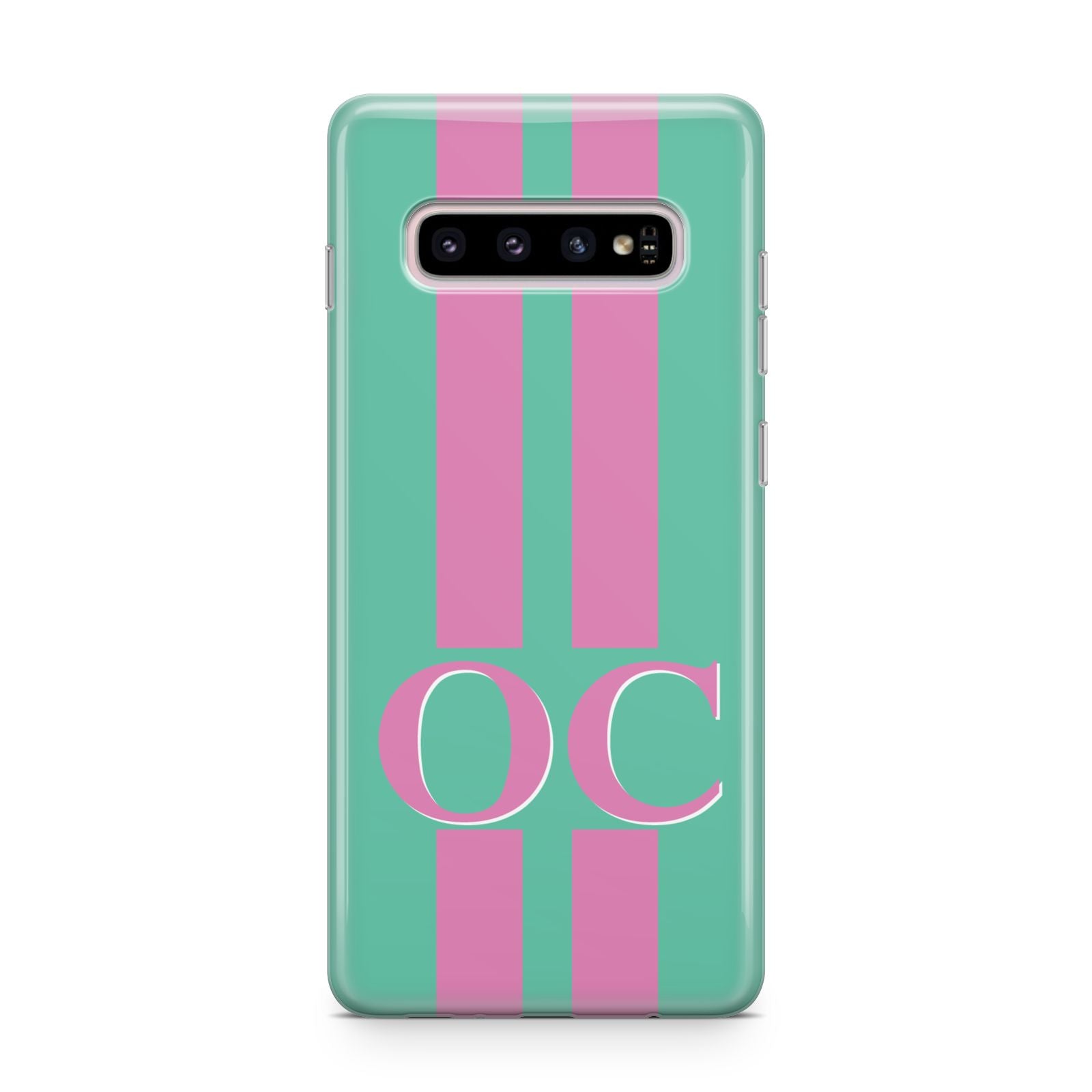 Green Personalised Initials Samsung Galaxy S10 Plus Case