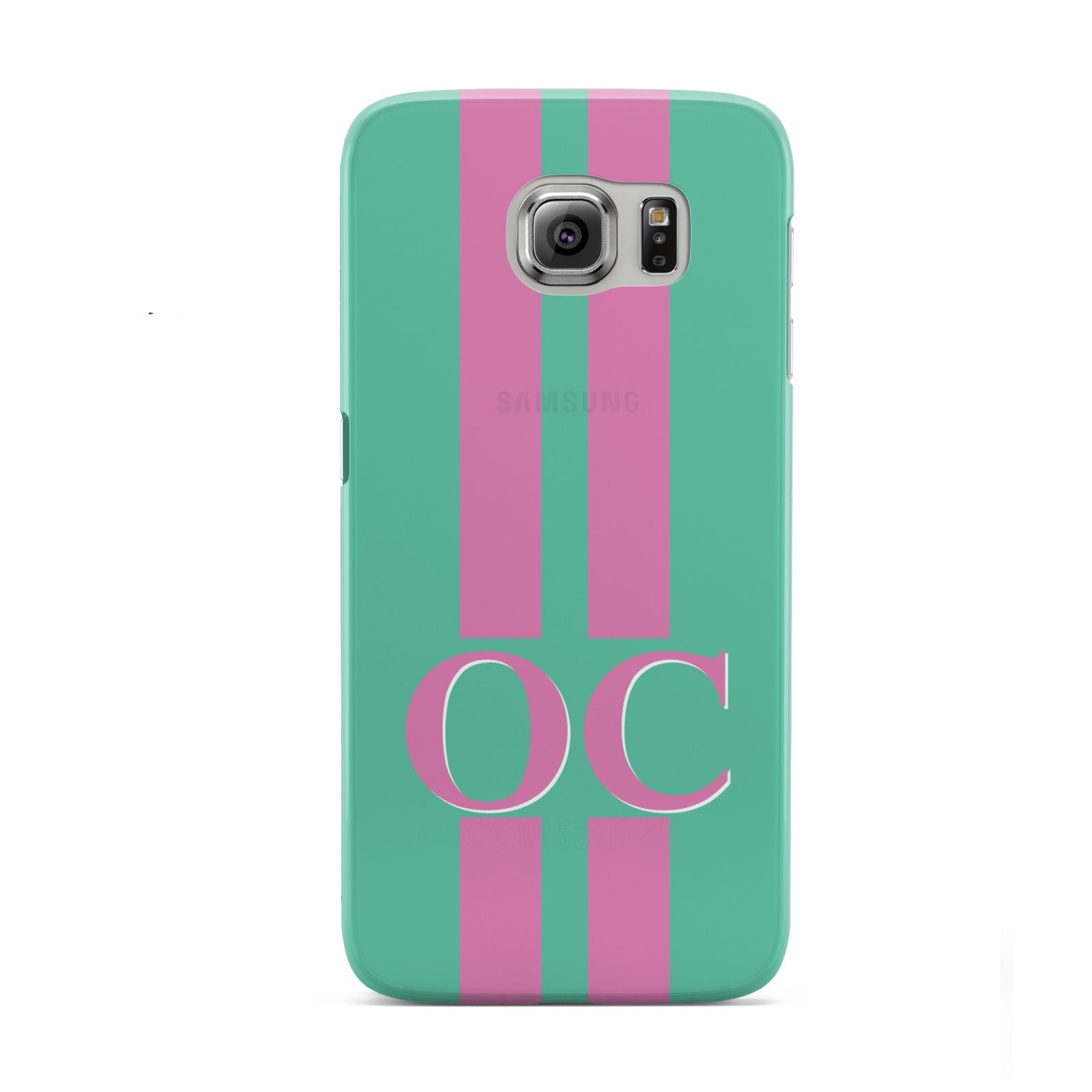 Green Personalised Initials Samsung Galaxy S6 Case