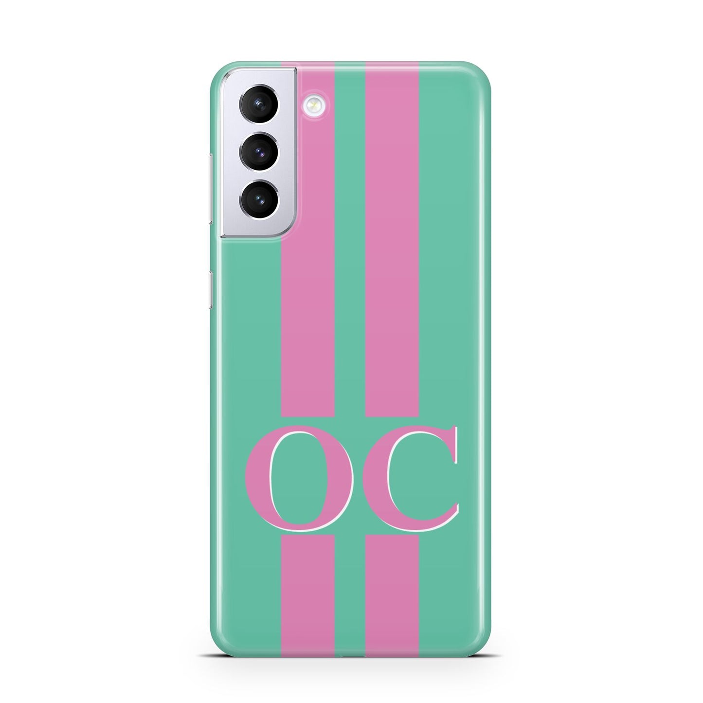 Green Personalised Initials Samsung S21 Plus Case