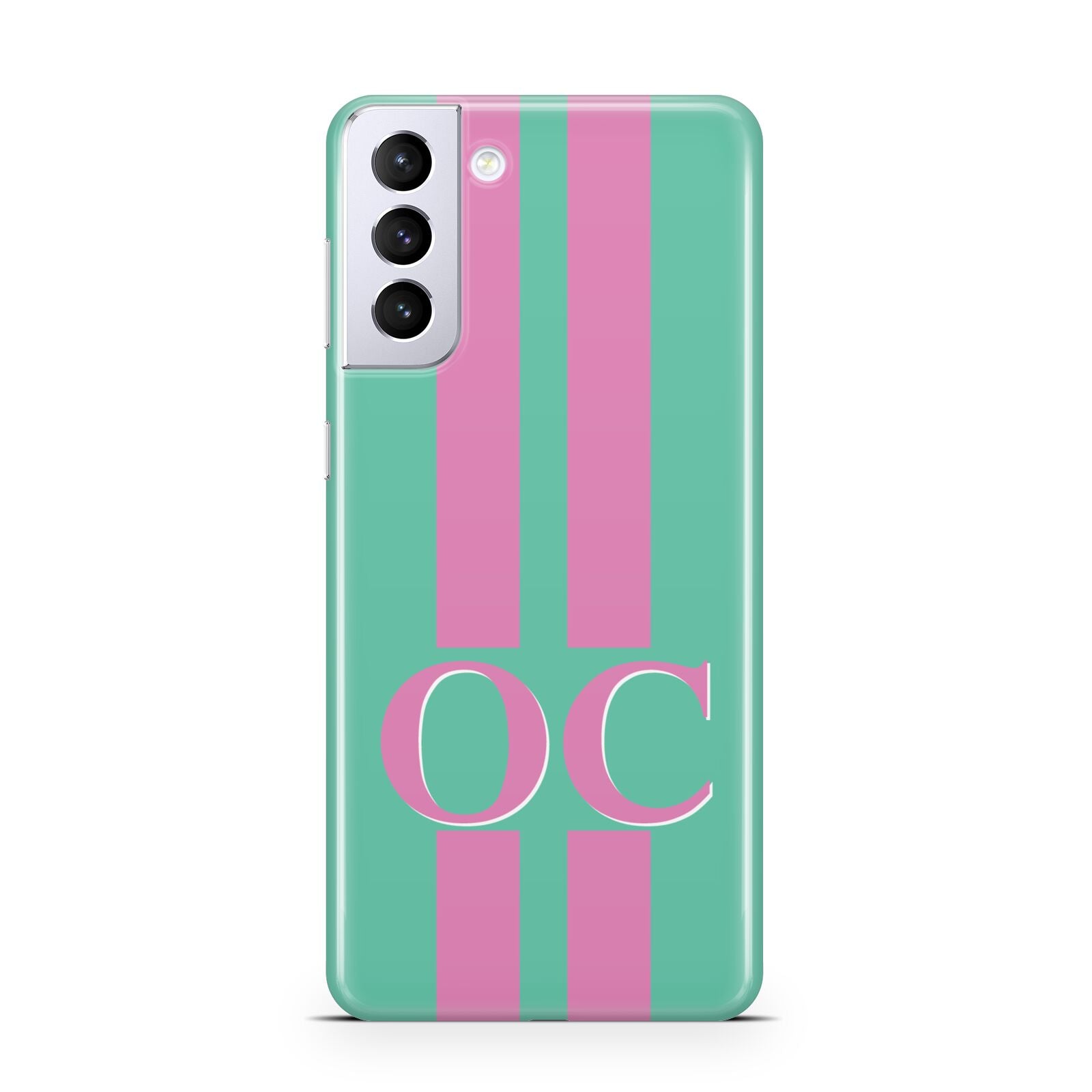 Green Personalised Initials Samsung S21 Plus Case
