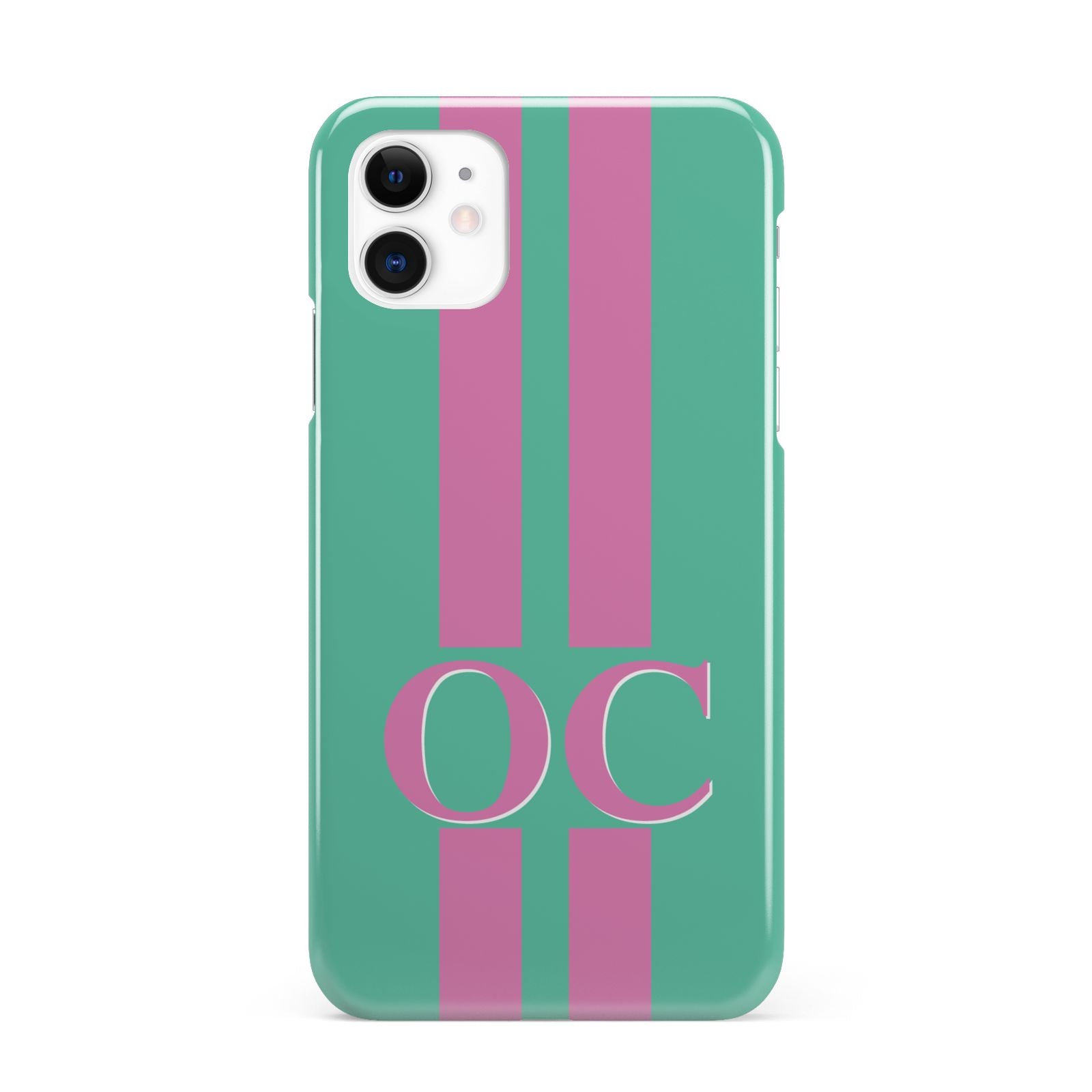 Green Personalised Initials iPhone 11 3D Snap Case