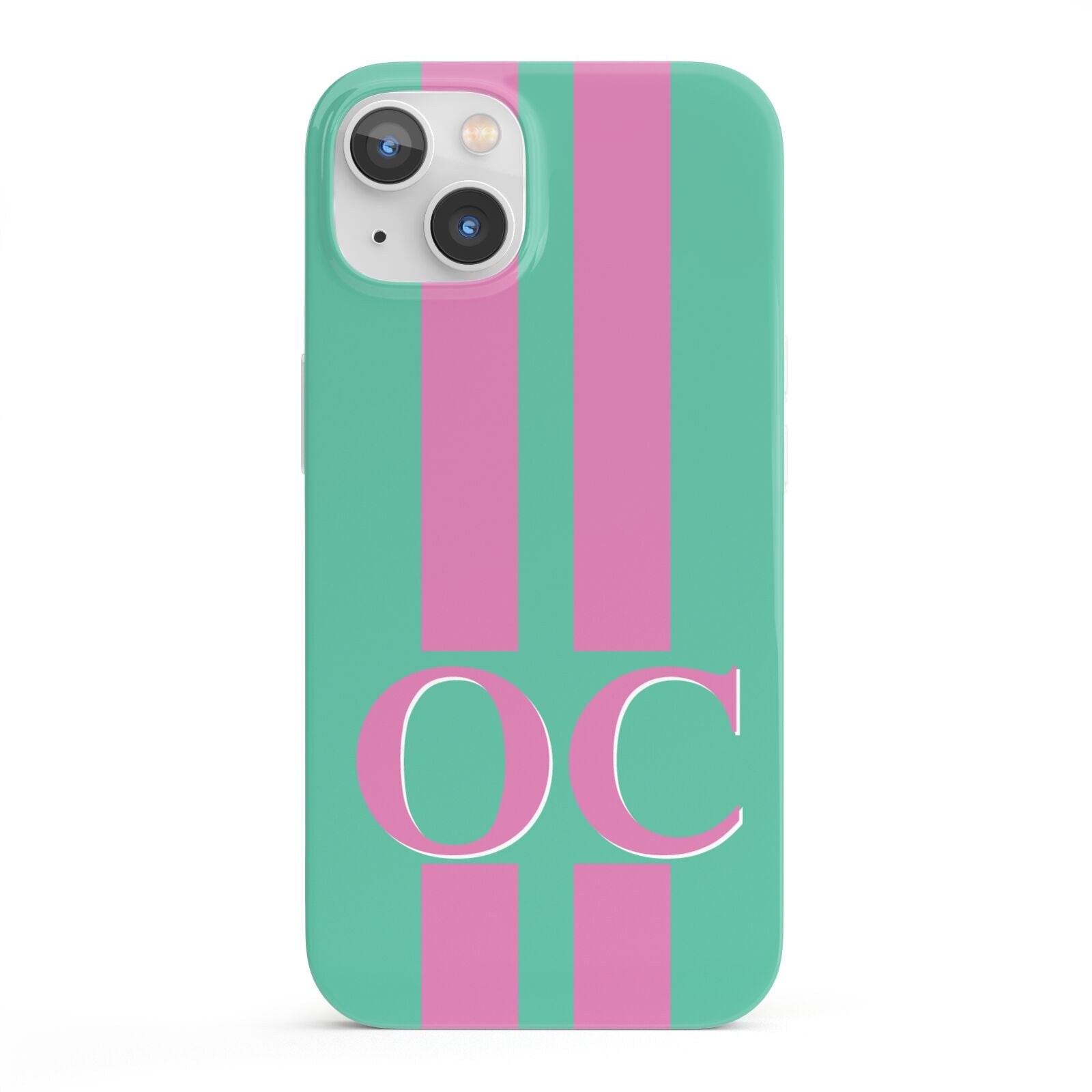 Green Personalised Initials iPhone 13 Full Wrap 3D Snap Case