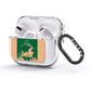 Green Personalised Santas Sleigh AirPods Glitter Case 3rd Gen Side Image