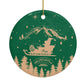 Green Personalised Santas Sleigh Circle Decoration Back Image