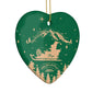 Green Personalised Santas Sleigh Heart Decoration Side Angle