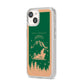 Green Personalised Santas Sleigh iPhone 14 Clear Tough Case Starlight Angled Image