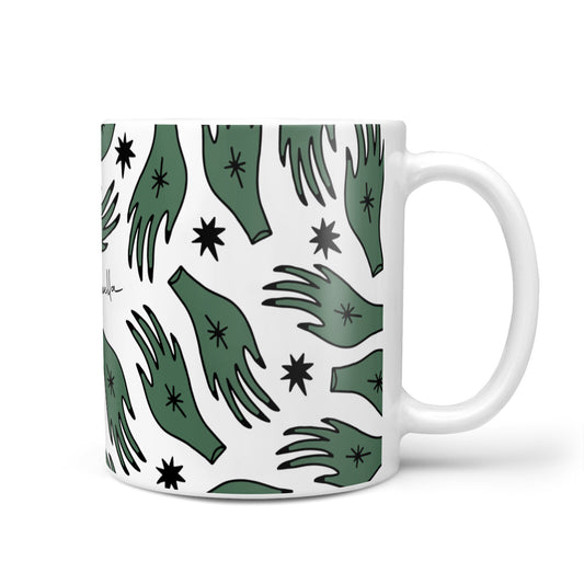 Green Star Hands Personalised 10oz Mug