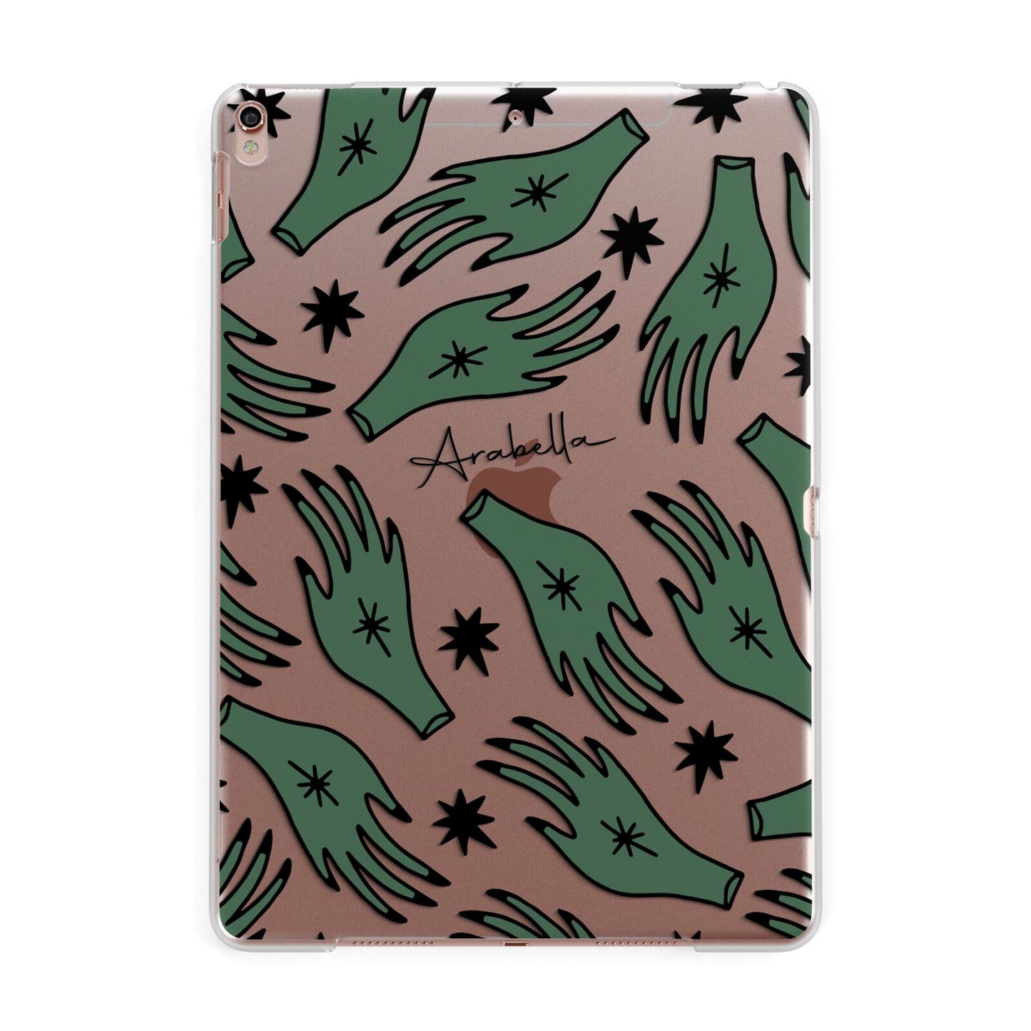 Green Star Hands Personalised Apple iPad Rose Gold Case