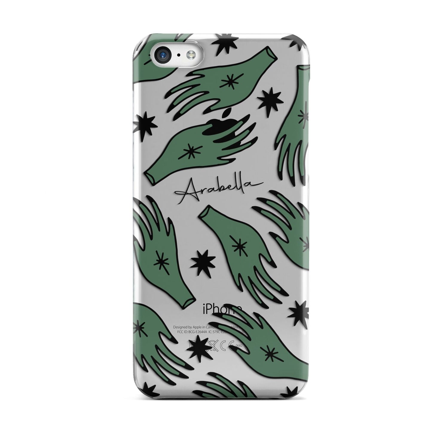 Green Star Hands Personalised Apple iPhone 5c Case