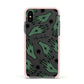 Green Star Hands Personalised Apple iPhone Xs Impact Case Pink Edge on Black Phone