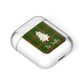 Green Tartan Christmas Tree Personalised AirPods Case Laid Flat