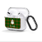 Green Tartan Christmas Tree Personalised AirPods Clear Case 3rd Gen Side Image