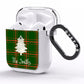 Green Tartan Christmas Tree Personalised AirPods Clear Case Side Image