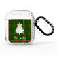 Green Tartan Christmas Tree Personalised AirPods Glitter Case