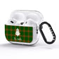 Green Tartan Christmas Tree Personalised AirPods Pro Glitter Case Side Image