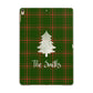 Green Tartan Christmas Tree Personalised Apple iPad Gold Case