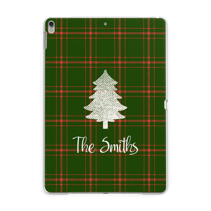 Green Tartan Christmas Tree Personalised Apple iPad Silver Case