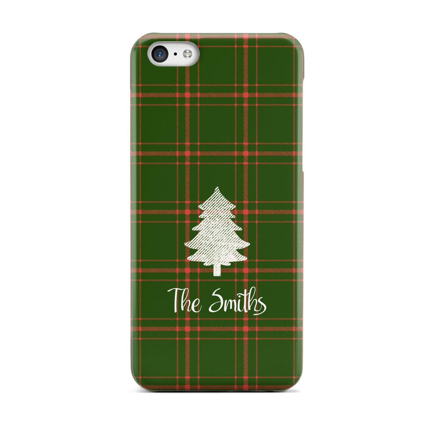 Green Tartan Christmas Tree Personalised Apple iPhone 5c Case