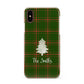Green Tartan Christmas Tree Personalised Apple iPhone XS 3D Snap Case