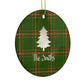 Green Tartan Christmas Tree Personalised Circle Decoration Side Angle