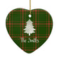 Green Tartan Christmas Tree Personalised Heart Decoration