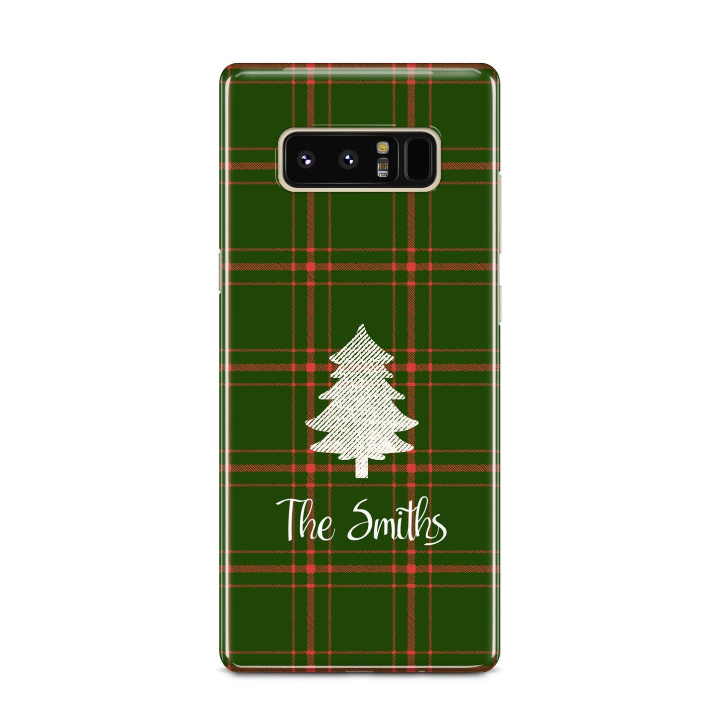 Green Tartan Christmas Tree Personalised Samsung Galaxy Note 8 Case