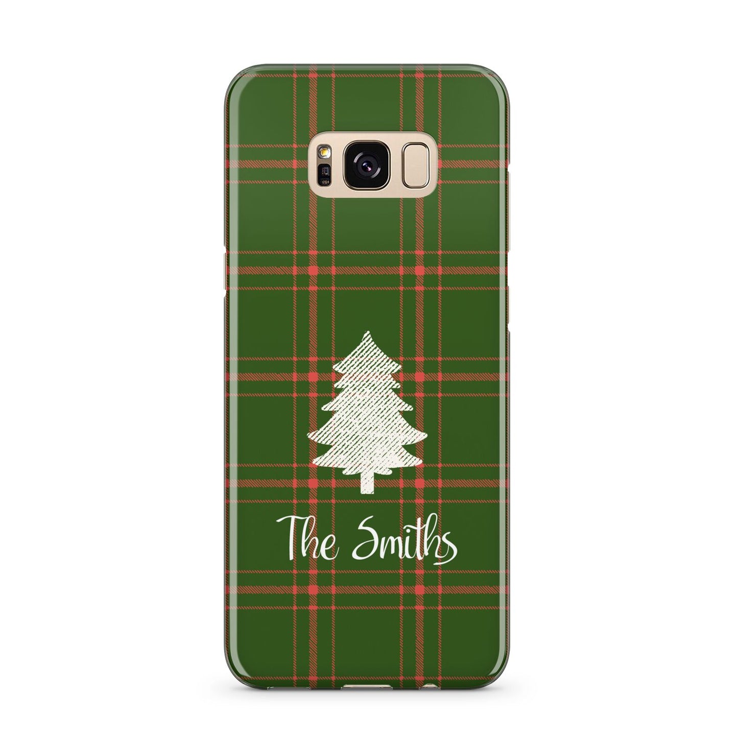 Green Tartan Christmas Tree Personalised Samsung Galaxy S8 Plus Case