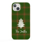 Green Tartan Christmas Tree Personalised iPhone 13 Full Wrap 3D Snap Case