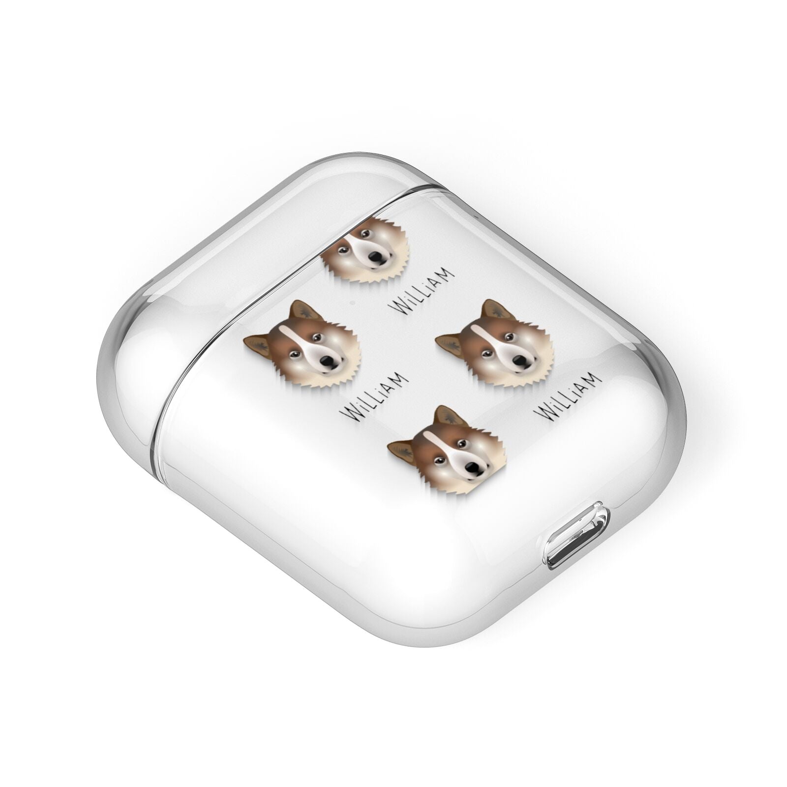 Greenland Dog Icon with Name AirPods Case Laid Flat