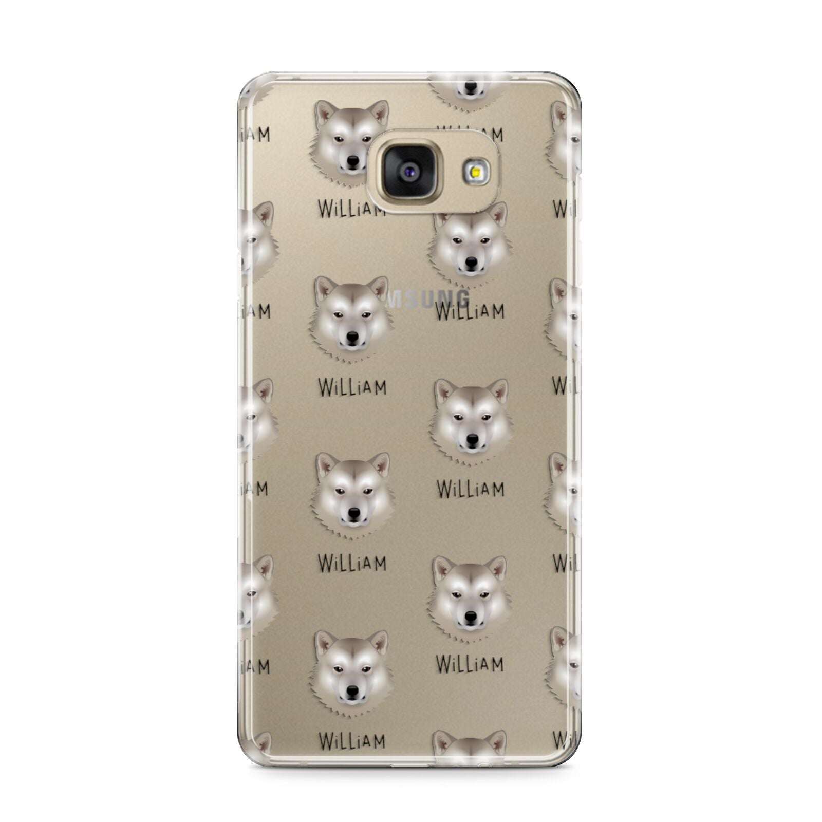 Greenland Dog Icon with Name Samsung Galaxy A9 2016 Case on gold phone