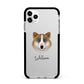 Greenland Dog Personalised Apple iPhone 11 Pro Max in Silver with Black Impact Case