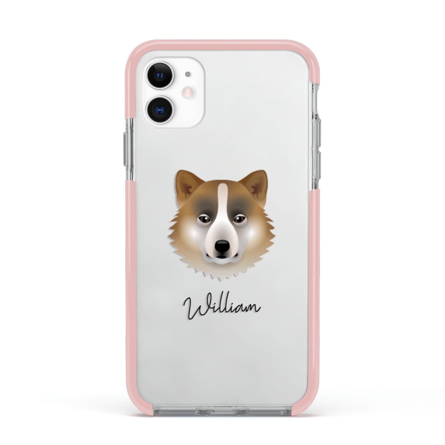 Greenland Dog Personalised Apple iPhone 11 in White with Pink Impact Case