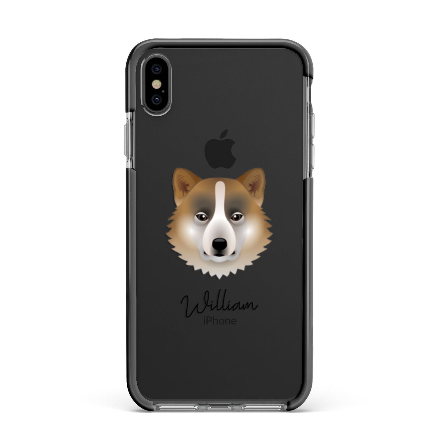 Greenland Dog Personalised Apple iPhone Xs Max Impact Case Black Edge on Black Phone