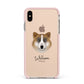 Greenland Dog Personalised Apple iPhone Xs Max Impact Case Pink Edge on Gold Phone