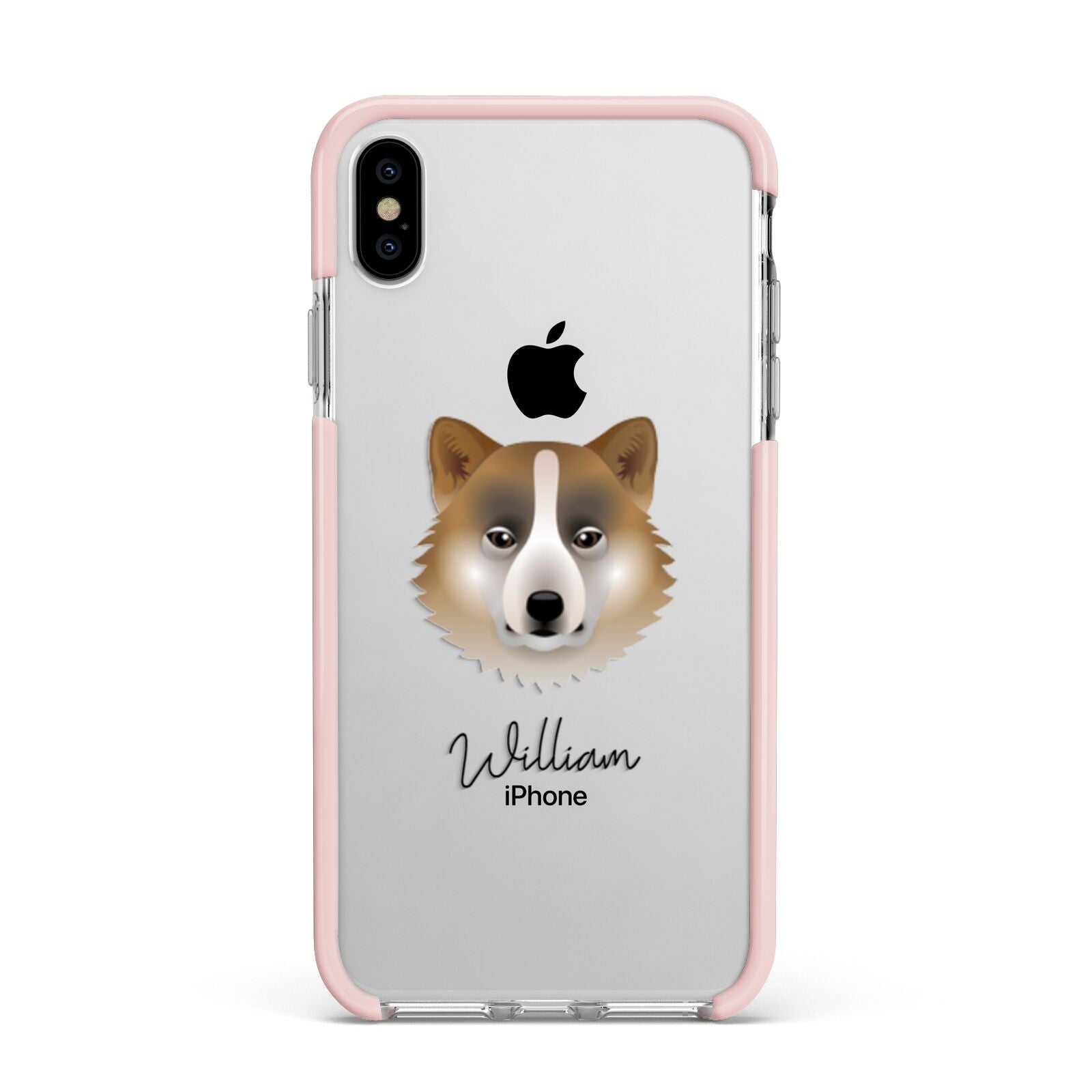 Greenland Dog Personalised Apple iPhone Xs Max Impact Case Pink Edge on Silver Phone